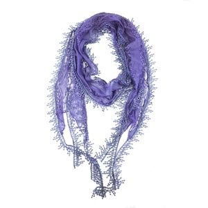 Dbpashmina Women's Lightweight Oblong Lace Scarf MidblueColor